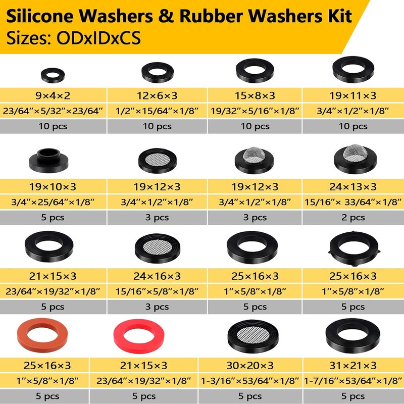 NBRINGO 1075 PCS 37 Sizes 3-in-1 Universal Plumbing Repair Kit Includes O-Rings, Faucet Washers & Sealing Gaskets to Fix Leaky Faucets, Hoses, Spigots, Plumbing Fixtures with Pick Hook - Image 4